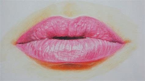 How To Draw Realistic Lips With Watercolor Pencil Youtube