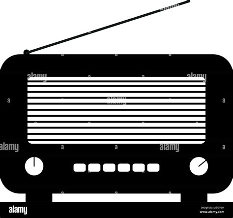 Alte Und Retro Style Radio Flat Style Vektor Zeichnung Schwarz Symbol