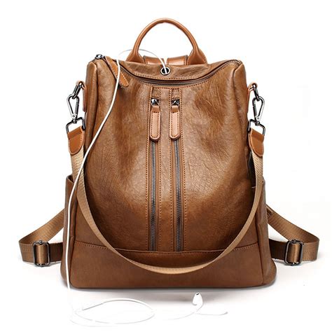 Sac Dos Antivol Femme Facile Porter Sac En Cuir Souple D Contract