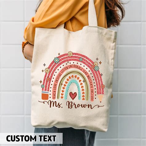 Personalized Teacher Bag Custom Teacher Tote Bag Teacher Etsy