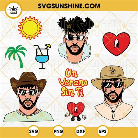 Bad Bunny Un Verano Sin Ti Svg Bundle Bad Bunny Face Svg Png Dxf Eps