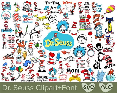 Layered Svg Bundle Cat In The Hat Svg Dr Seuss Quotes Clipart