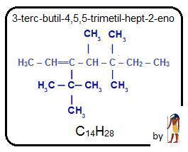 formula estrutural do composto químico 3 terc butil 4 5 5 trimetilept 2