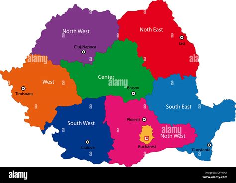 Mappa Della Regione Della Romania Immagini E Fotografie Stock Ad Alta