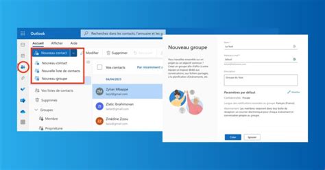 Outlook comment créer un groupe collaboratif sur PC mobile et navigateur