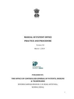 Manual Of Patent Office Practice And Procedure Manual Of Patent