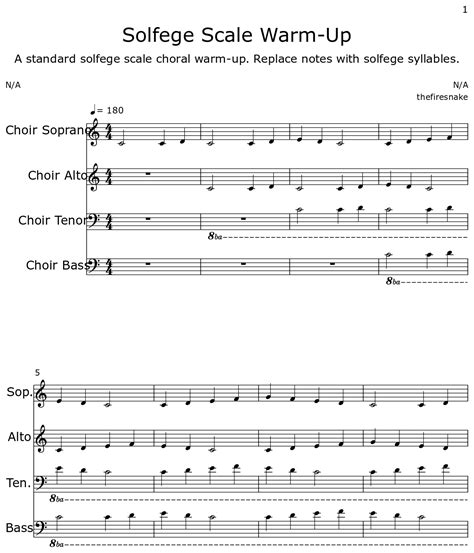 Solfege Scale Warm Up Sheet Music For Choir Tenor