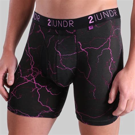 2undr 6 Swing Shift Boxer Brief Bolts Purple Cactus Lingerie