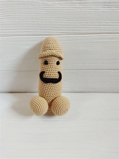 Crochet Penis With Mustache Custom Dildo Personalized T Etsy