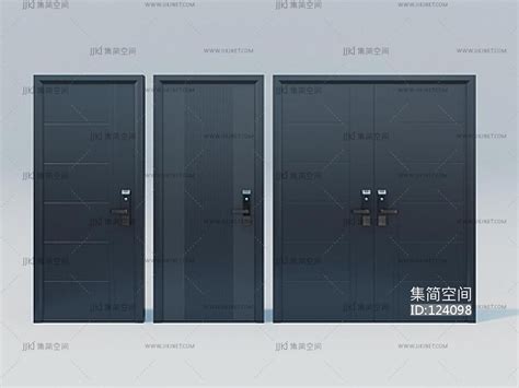 现代防盗门单开门双开门su草图模型下载 【集简空间】「每日更新」