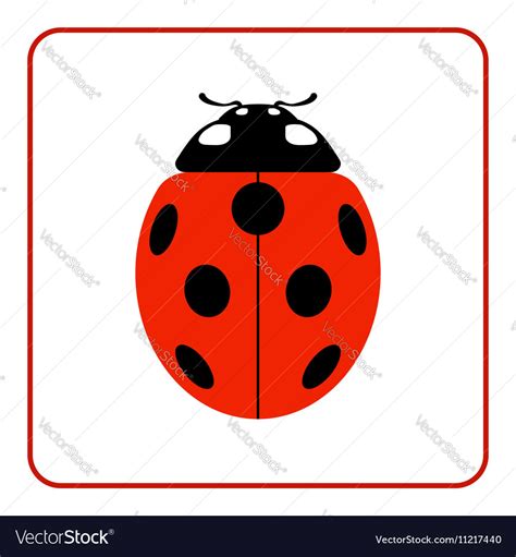 Ladybug Red Cartoon Icon Realistic Royalty Free Vector Image