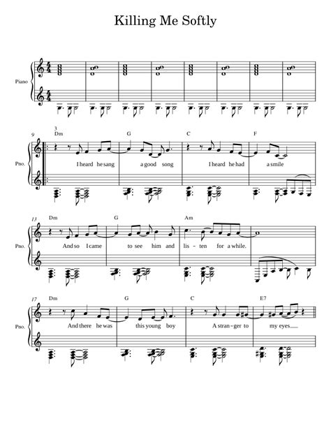 Killingmesoftly Vocaloid Sheet Music For Piano Solo