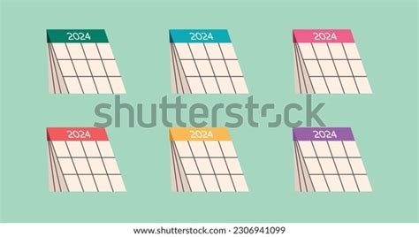 2024 Hand Drawn Calendar Icon Set Stock Vector Royalty Free