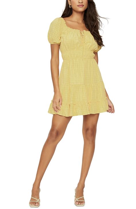 LOST WANDER Summer Checklist Tiered Minidress Yellow Editorialist