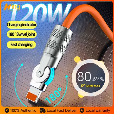 120W 6A Super Fast Charge Cable Liquid Silicone Rotary Interface MIcro