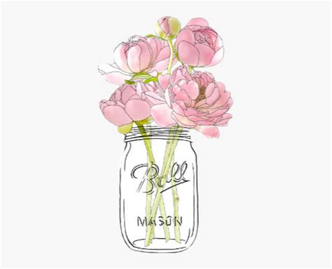 Flowers Mason Jar Cute Pretty Flowers In Mason Jar Sticker Free