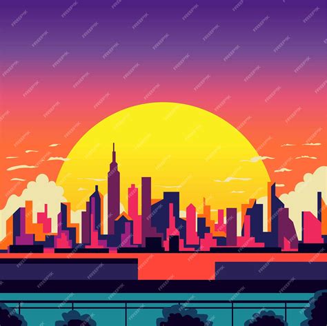 Premium Vector | City landscape pop art style flat illustration