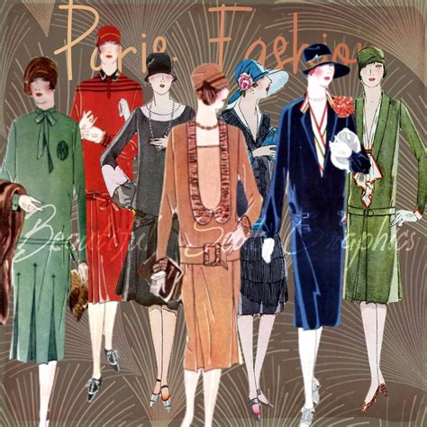 Paris Fashion Ladies 1920s Cutouts Flapper Era Fashion Models Roaring Twenties Journal Ephemera