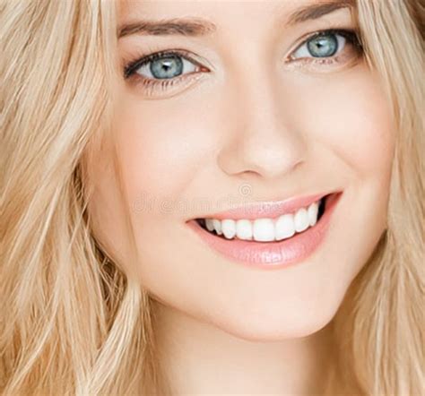 Beautiful Blonde Woman Smiling White Teeth Smile Stock Photo Image