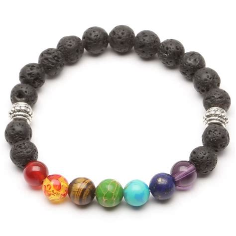 Chakras Reiki Healing Stone Bracelet Yoga Balance Energy Imitate