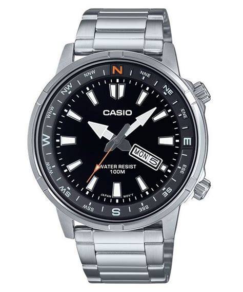 Casio Standard Analog Stainless Steel Black Dial Quartz MTD 130D 1A4V