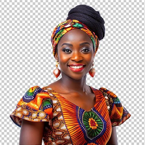 Premium Psd Woman Wearing African Cloth