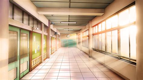 Anime School Hallway