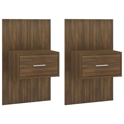 JIE Tables de chevet murales 2 pcs Chêne marron Bois d ingénierie