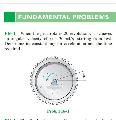 Fundamental Problems F16 1 When The Gear Rotates 20 Revolutions It