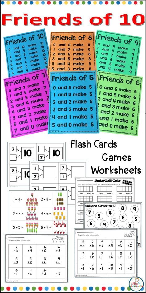 Friends Of Ten Math Fact Fluency Number Bonds For Kindergarten And