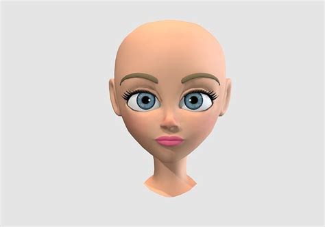 Cartoon Female Head 3d Model Cgtrader