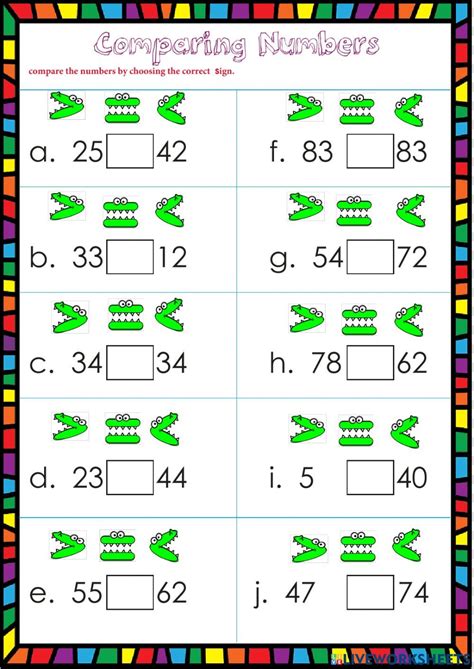 Comparing Numbers First Grade