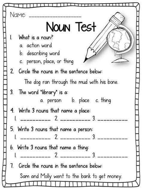 Common Noun Activities For St Grade