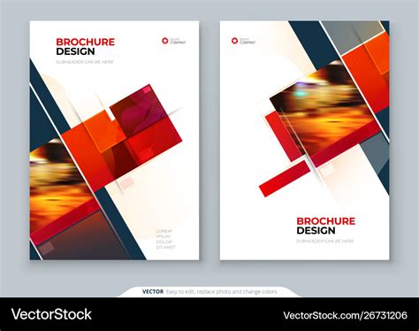 Red brochure cover template layout design Vector Image