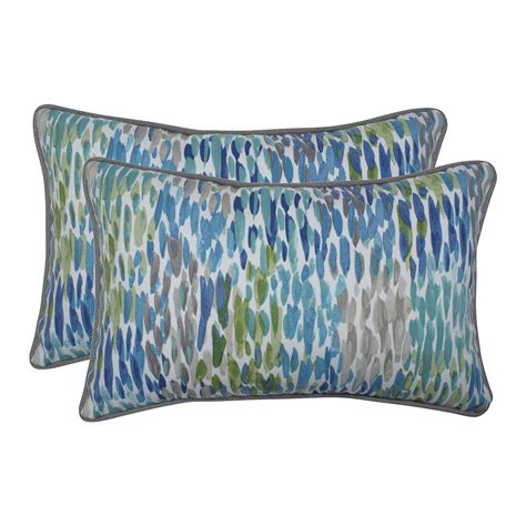 Pillow Perfect Outdoor Indoor Make It Rain Cerulean Rectangular Throw