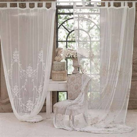 Rideau Long Voilage Dentelle Romantique Shabby Au Manoir Des Pampilles