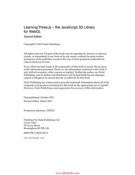 Solution Learning Three Js The Javascript 3d Library For Webgl Second