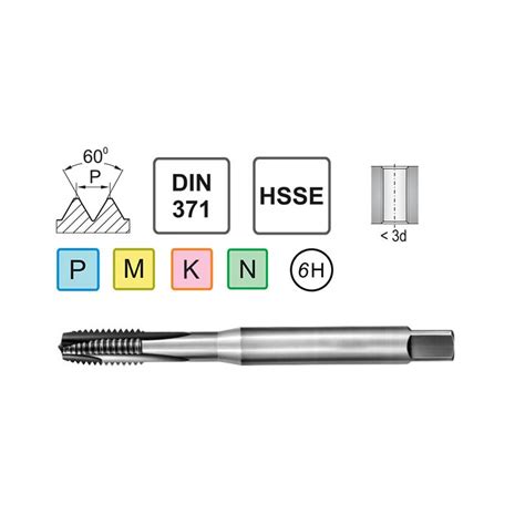 Gwintownik Maszynowy M3 Przelotowy HSSE Inox