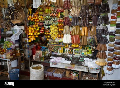 Spice Shop Sri Lanka Kandy Stock Photo Alamy