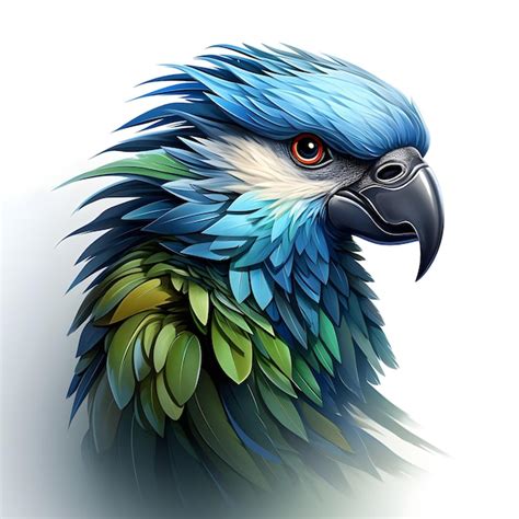 Retrato De Un Loro Con Plumas Azules Y Verdes Foto Premium