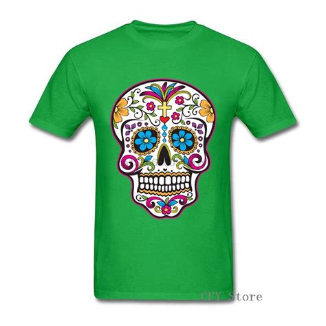 2019 Latest Popular T Shirt Mexican Sugar Skull Men T Shirt Charismatic