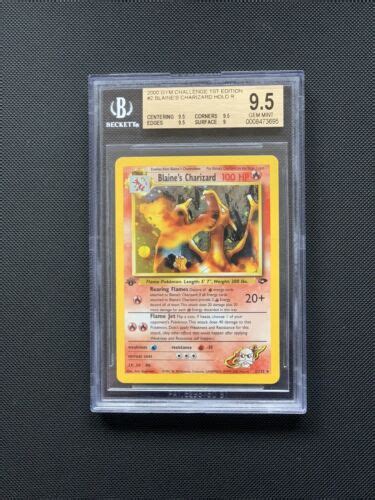 Pokemon Gym Challenge St Edition Holo Blaine S Charizard Bgs