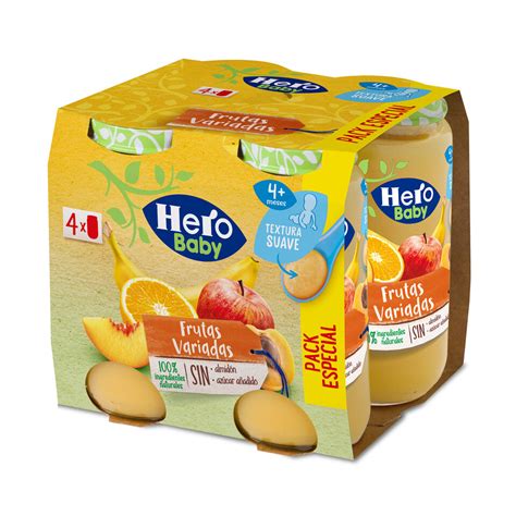 Hero Baby Tarrito De Frutas Variadas Pera Pl Tano Manzana Naranja