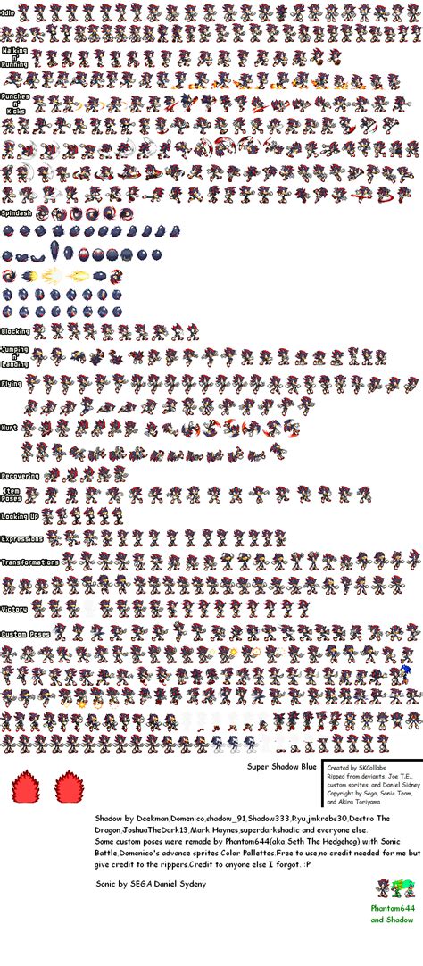 Shadow The Hedgehog Sprites Sheet Remade By Phantom644 On Deviantart