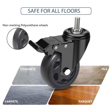 Roulette Robuste De 125 Mm Avec Frein Roulettes De Meubles Avec Tige
