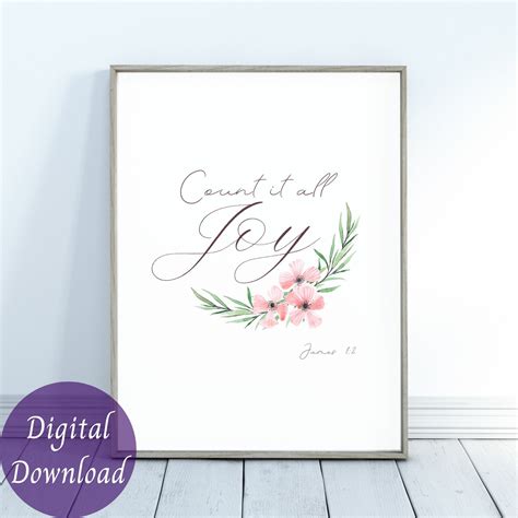 Count It All Joy Wall Art Digital Download Scripture High Etsy