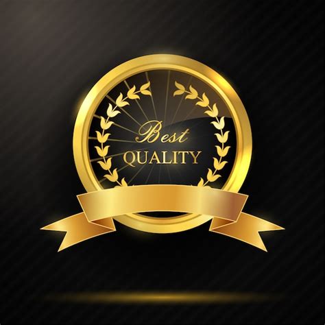 Distintivo Dourado De Melhor Qualidade Fita Vetor Premium