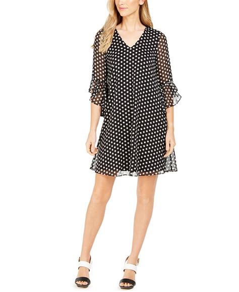 Calvin Klein Polka Dot Chiffon Dress Macys