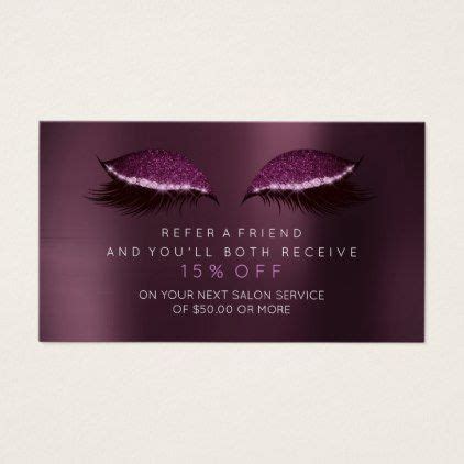 Salon Salon Referral Card Purple Noir Amethyst Lashes Referral