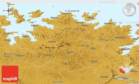 Physical Panoramic Map of Geita